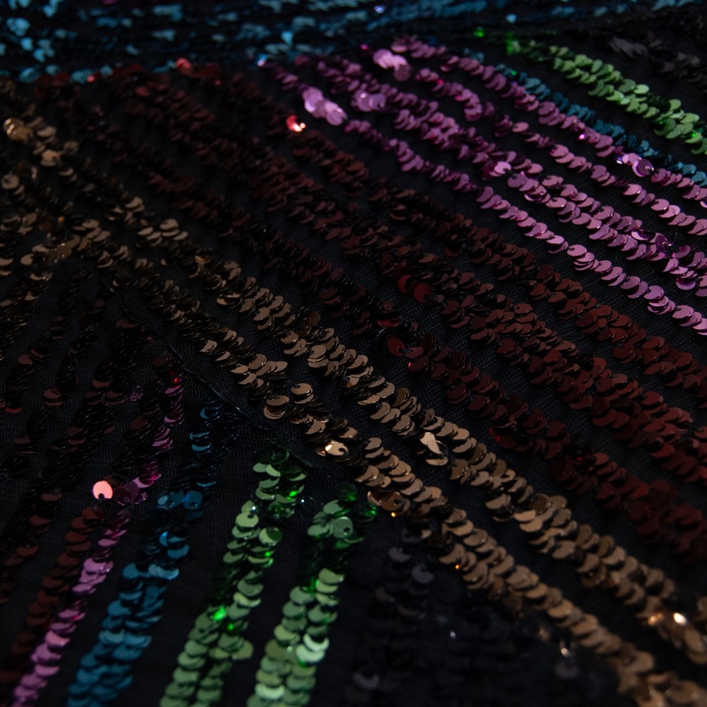Nicole Miller Skirt Size‎ 4 Rainbow Sequin Party Mini Cocktail Festival Holiday - Picture 6 of 9